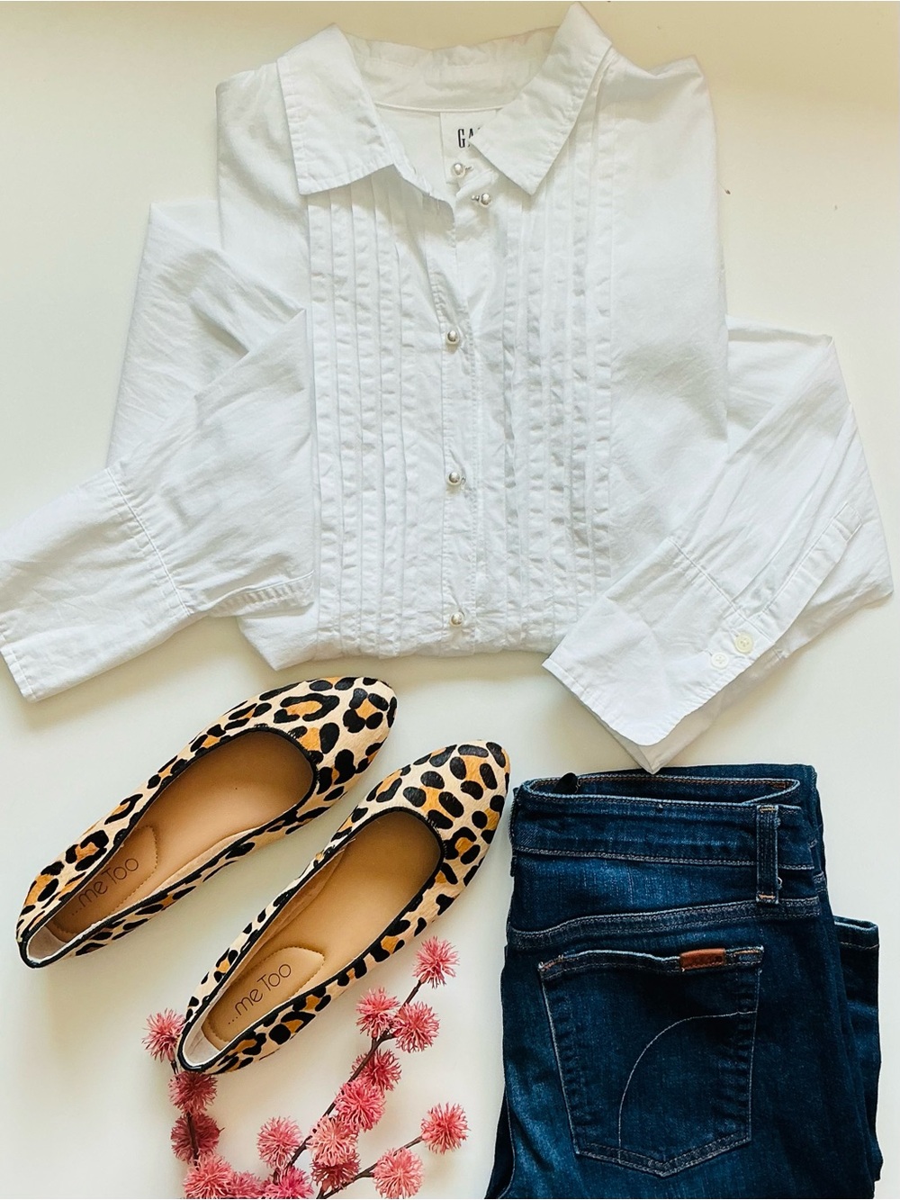 Gap Pearl Button Classic Shirt Sz Lg